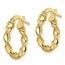 10K Polished & Textured Twisted Hinged Hoop Earrings - 17 mm
