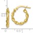 10K Polished & Textured Twisted Hinged Hoop Earrings - 17 mm