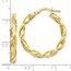 10K Polished Twisted Hoop Earrings - 25 mm