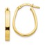 10K Polished U-Shape Hoop Earrings - 22 mm