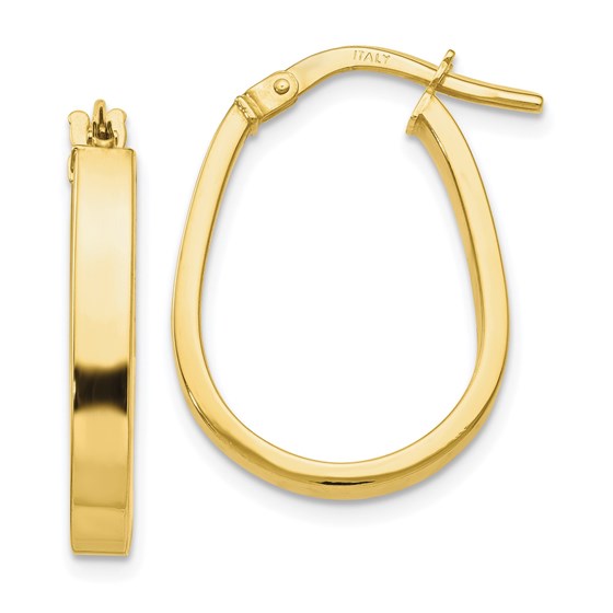 10K Polished U-Shape Hoop Earrings - 22 mm 10K Polished U-Shape Hoop Earrings - 22 mm