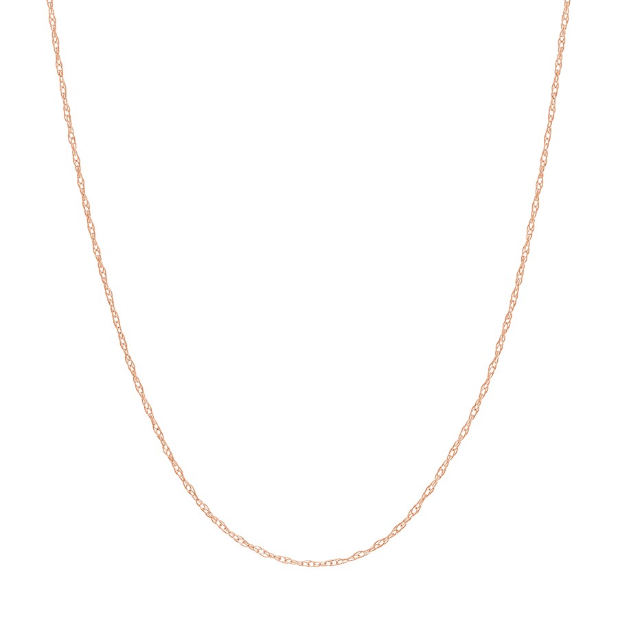 10K Rose Gold 0.6 mm Rope Chain w Spring Ring - 18in.