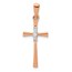 10K Rose Gold .03ct. Diamond Cross Pendant - 25.5 mm