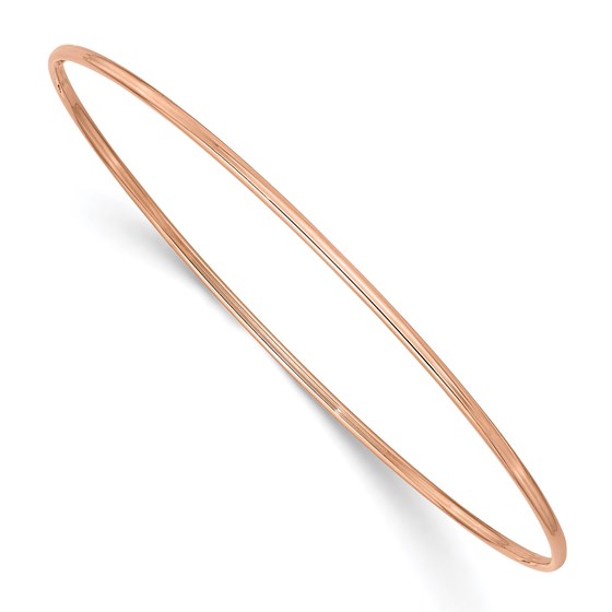 10K Rose Gold 1.5mm Rose Gold Bangle Bracelet - 8 in. 10K Rose Gold 1.5mm Rose Gold Bangle Bracelet - 8 in.