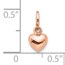 10K Rose Gold 3-D Heart Charm - 12 mm