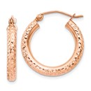10K Rose Gold 3mm Diamond-cut Hoop - 20 in.