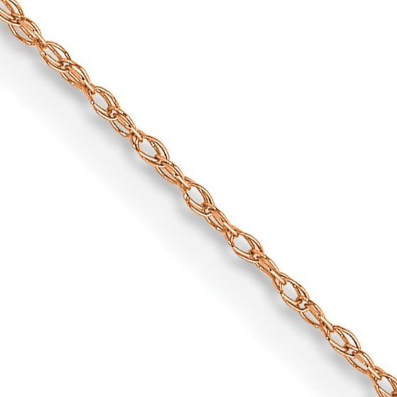 10K Rose Gold .5mm Carded Cable Rope Chain - 24 in.