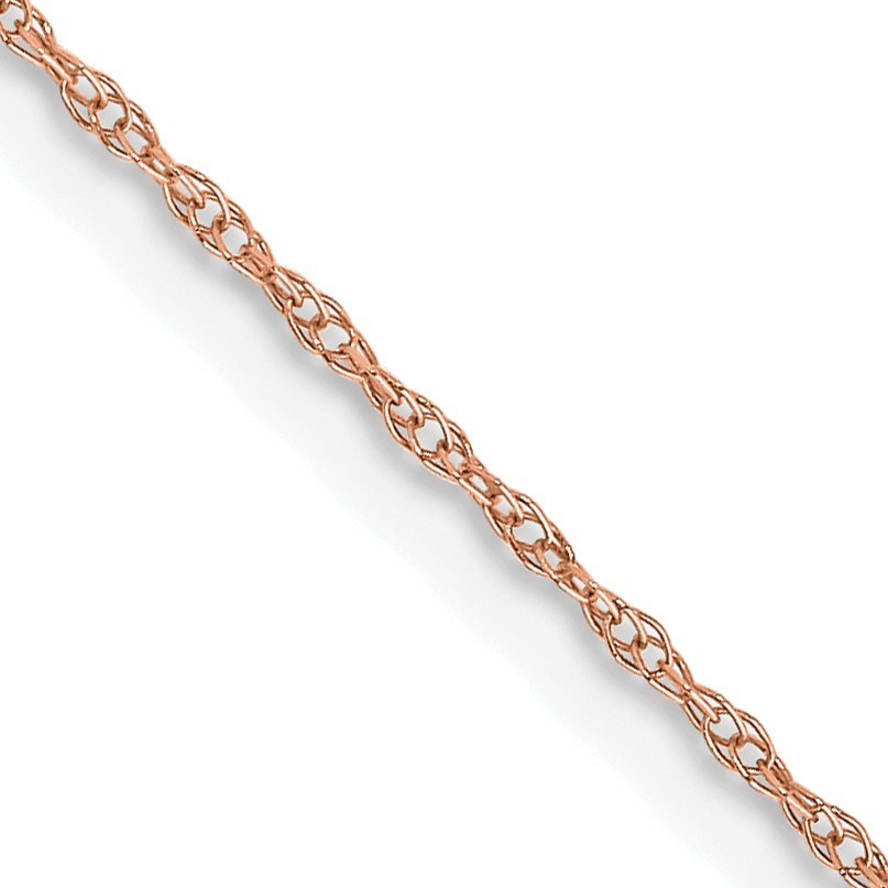 10K Rose Gold .6 mm Carded Cable Rope Chain - 18 in.