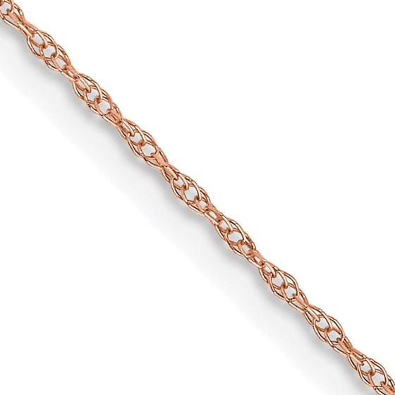 10K Rose Gold .6 mm Carded Cable Rope Chain - 20 in.