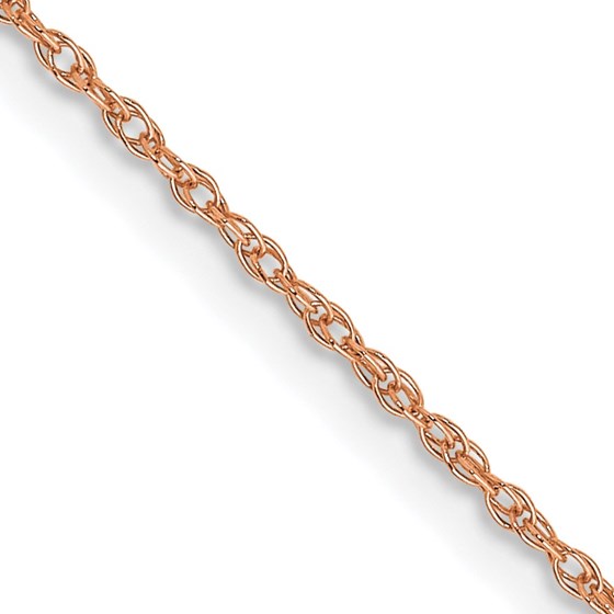 10K Rose Gold .7 mm Carded Cable Rope Chain - 18 in.