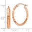 10K Rose Gold D/C Oval Hinged Hoop Earrings - 23 mm