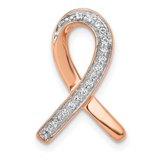 10K Rose Gold Diamond Awareness Chain Slide 10K Rose Gold Diamond Awareness Chain Slide