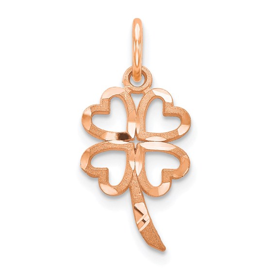 10K Rose Gold Four Leaf Clover Pendant - in. 10K Rose Gold Four Leaf Clover Pendant - in.