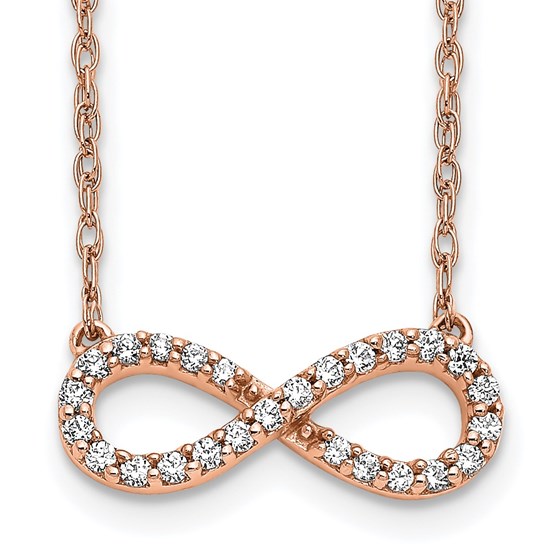 10K Rose Gold Infinity Symbol 18 inch Necklace - 18 in. 10K Rose Gold Infinity Symbol 18 inch Necklace - 18 in.