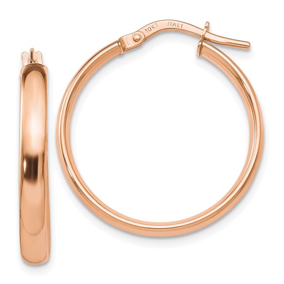 10K Rose Gold Polished Hoop Earrings - 23.5 mm 10K Rose Gold Polished Hoop Earrings - 23.5 mm