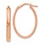 10K Rose Gold Polished Oval Hoop Earrings - 26 mm
