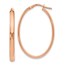 10K Rose Gold Polished Oval Hoop Earrings - 33.5 mm
