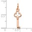 10K Rose Gold Solid Key Charm - 22 mm