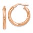 10K Rose Gold Textured Hinged Hoop Earrings - 21 mm