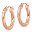 10K Rose Gold Textured Hinged Hoop Earrings - 21 mm