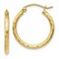 10K Textured Hinged Hoop Earrings - 20 mm