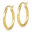 10K Textured Hinged Hoop Earrings - 20 mm
