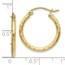 10K Textured Hinged Hoop Earrings - 20 mm