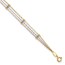 10K Tri Color 3-Strand Diamond-cut Beaded Anklet - 9 in.