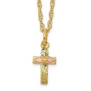 10K Tri-Color Black Hills Gold Small Cross Necklace - 18 in.