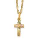 10K Tri-Color Black Hills Gold Small Cross Necklace - 18 in.