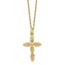 10K Tri-Color Gold Pink & Green Cross Necklace - 18 in.