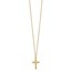 10K Tri-Color Gold Pink & Green Cross Necklace - 18 in.