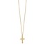 10K Tri-Color Gold Pink & Green Cross Necklace - 18 in.