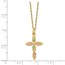 10K Tri-Color Gold Pink & Green Cross Necklace - 18 in.