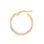 10K Tri Color Gold Polished DC Hoop Earrings