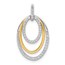 10K Two-tone 1/4ct. Diamond Fancy Triple Oval Pendant