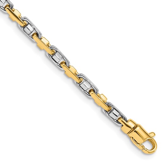10K Two-tone 3.5mm Fancy Link Chain - 8.25 in. 10K Two-tone 3.5mm Fancy Link Chain - 8.25 in.