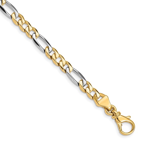 10K Two-tone 5.8mm Fancy Link Bracelet - 8 in. 10K Two-tone 5.8mm Fancy Link Bracelet - 8 in.