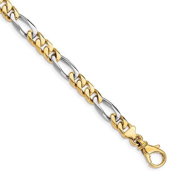 10K Two-tone 6.1mm Fancy Link Bracelet - 9 in. 10K Two-tone 6.1mm Fancy Link Bracelet - 9 in.