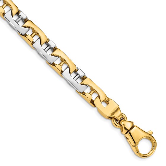 10K Two-tone 8.5mm Fancy Link Bracelet - 9 in. 10K Two-tone 8.5mm Fancy Link Bracelet - 9 in.