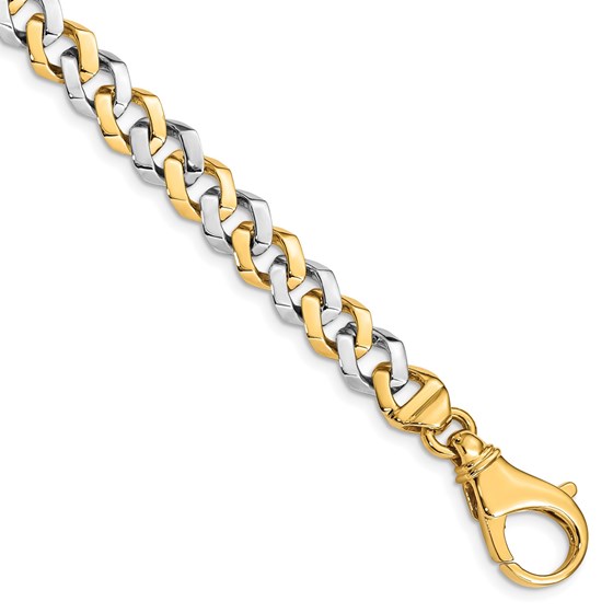 10K Two-tone 8mm Fancy Link Bracelet - 9 in. 10K Two-tone 8mm Fancy Link Bracelet - 9 in.