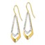 10K Two-tone D/C Shepherd Hook Dangle Earrings - 32.5 mm