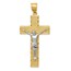 10K Two-tone Diamond-cut Crucifix Pendant - 49 mm