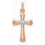 10K Two-tone Diamond Hollow Latin Heart Cross Pendant - 30.5 mm