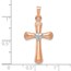 10K Two-tone Diamond Hollow Latin Heart Cross Pendant - 30.5 mm