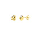 10K Two Tone Gold Love Knot Stud Earrings