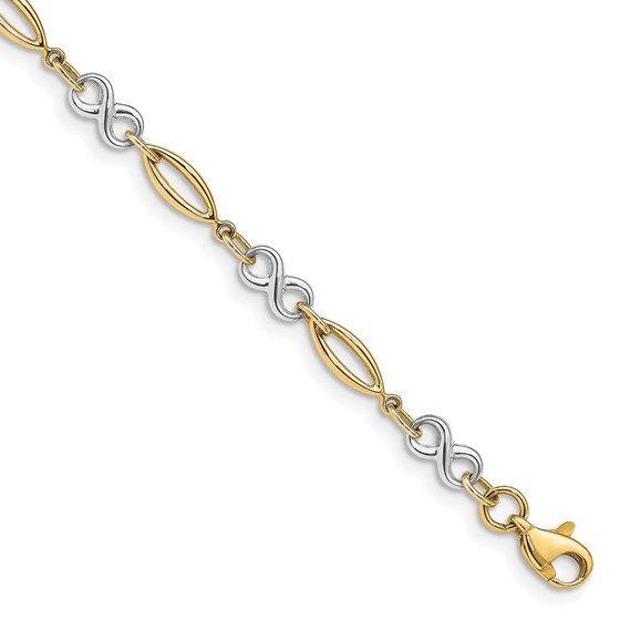 10K Two-tone Infinity Bracelet - 7.5 in. 10K Two-tone Infinity Bracelet - 7.5 in.