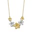 10K Two-tone Polished and Brushed D/C Flower Necklace - 18 in.
