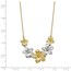 10K Two-tone Polished and Brushed D/C Flower Necklace - 18 in.
