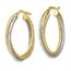 10K Two-tone Polished D/C Hoop Earrings - 9.71 mm